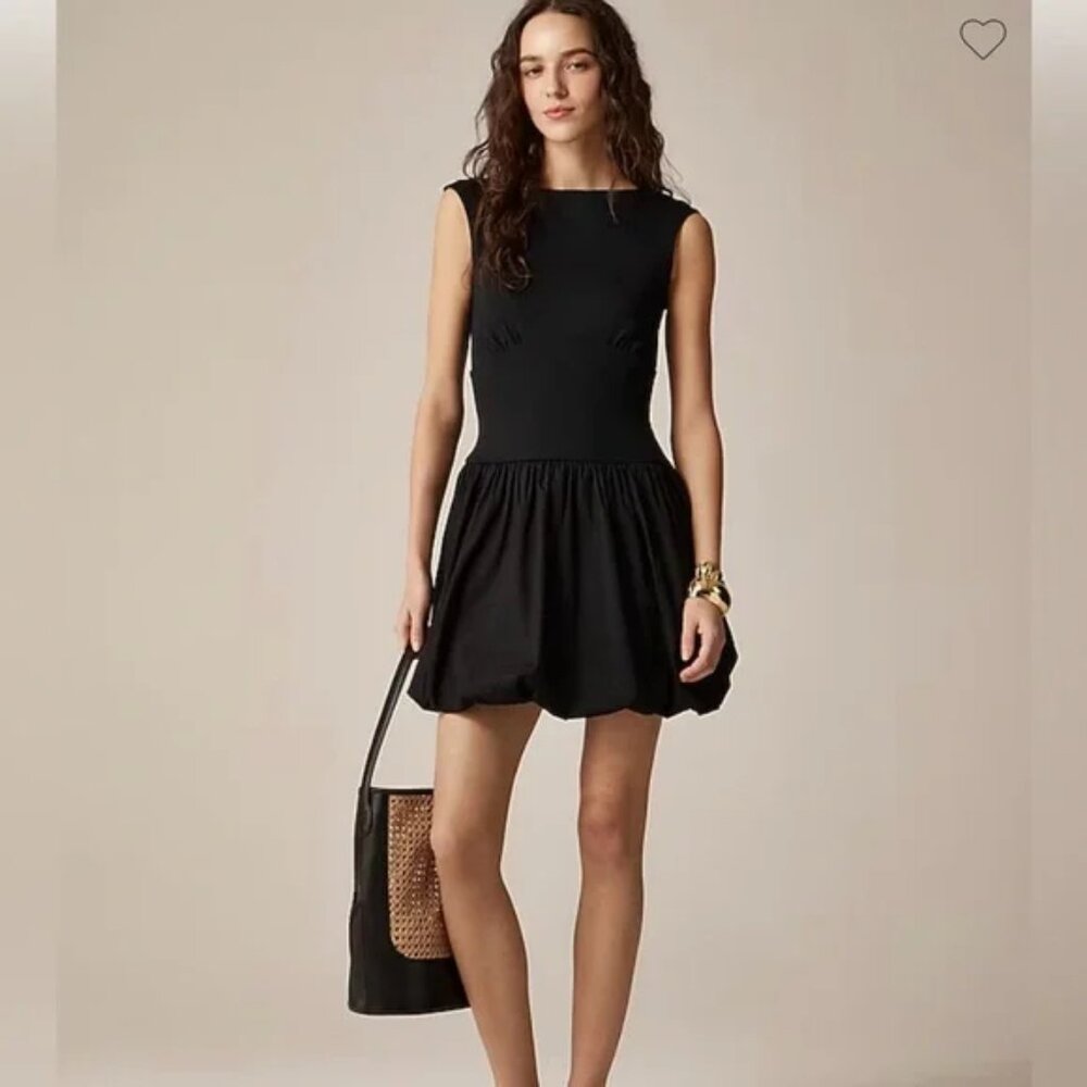 J. Crew Bubble-hem mixy dress - Plus - black - 3X